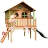 Image de Axi Sophie Maison Enfant Avec Toboggan Vert | Aire De Jeux Pour L'Extérieur En Marron & Vert | Maisonnette / Cabane De Jeu En Bois