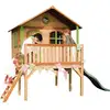 Image de Sophie Maison Enfant Avec Toboggan Vert Aire De Jeux Pour L'Extérieur En Marron & Vert Maisonnette / Cabane De Jeu En Bois Fsc - Axi