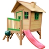 Image de Axi Robin Maison Enfant Avec Toboggan Rouge | Aire De Jeux Pour L'Extérieur En Marron & Vert | Maisonnette / Cabane De Jeu En Bois