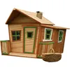 Image de Lisa Maison Enfant En Bois Fsc Maison De Jeux Pour L'Extérieur / Jardin En Marron & Vert Maisonnette / Cabane De Jeu Avec Des Fenêtres Et Véranda - Axi