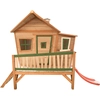 Image de Axi Emma Maison Enfant Avec Toboggan Rouge | Aire De Jeux Pour L'Extérieur En Marron & Vert | Maisonnette / Cabane De Jeu En Bois