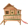 Image de Emma Maison Enfant Avec Toboggan Rouge Aire De Jeux Pour L'Extérieur En Marron & Vert Maisonnette / Cabane De Jeu En Bois Fsc - Axi