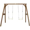 Image de Portique En Bois Fsc - 2 Balançoires Enfant En Marron Balançoire Pour Enfants Pour L'Extérieur / Le Jardin 2 Agrès - Axi