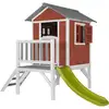 Image de Maison Enfant Beach Lodge Xl En Rouge Avec Toboggan En Vert Clair Maison De Jeux En Bois Ffc Pour Les Enfants Maisonnette / Cabane De Jeu Pour Le Jardin - Axi