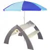 Image de Axi - Kylo Xl Table Pique Nique Enfant En Bois Gris & Blanc Table Picnic Avec Parasol Pour Le Jardin
