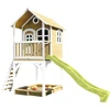 Image de Axi Sarah Maison Enfant Avec Bac À Sable & Toboggan Vert Clair | Aire De Jeux Pour L'Extérieur En Marron & Blanc | Maisonnette / Cabane De Jeu En
