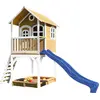 Image de Axi Sarah Maison Enfant Avec Bac À Sable & Toboggan Bleu | Aire De Jeux Pour L'Extérieur En Marron & Blanc| Maisonnette / Cabane De Jeu En Bois