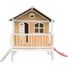 Image de Axi Stef Maison Enfant Avec Toboggan Rouge | Aire De Jeux Pour L'Extérieur En Marron & Blanc | Maisonnette / Cabane De Jeu En Bois
