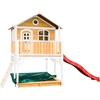 Image de Axi Marc Maison Enfant Avec Bac À Sable & Toboggan Rouge | Aire De Jeux Pour L'Extérieur En Marron & Blanc | Maisonnette / Cabane De Jeu En Bois