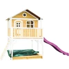Image de Axi Marc Maison Enfant Avec Bac À Sable & Toboggan Rose | Aire De Jeux Pour L'Extérieur En Marron & Blanc | Maisonnette / Cabane De Jeu En Bois
