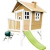 Image de Axi Robin Maison Enfant Avec Toboggan Vert Clair | Aire De Jeux Pour L'Extérieur En Marron & Blanc | Maisonnette / Cabane De Jeu En Bois