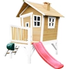Image de AXI Maison de jeu Robin avec toboggan rouge | Maison sur pilotis en bois brun & blanc pour enfants | Tour de jeu pour le jardin
