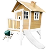 Image de Axi Robin Maison Enfant Avec Toboggan Blanc | Aire De Jeux Pour L'Extérieur En Marron & Blanc | Maisonnette / Cabane De Jeu En Bois
