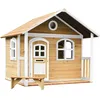 Image de Milan Maison Enfant En Bois Fsc Maison De Jeux Pour L'Extérieur / Jardin En Marron & Blanc Maisonnette / Cabane De Jeu Avec Des Fenêtres - Axi