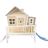 Image de Axi Emma Maison Enfant Avec Toboggan Bleu | Aire De Jeux Pour L'Extérieur En Marron & Blanc | Maisonnette / Cabane De Jeu En Bois