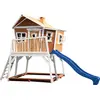 Image de Axi Max Maison Enfant Avec Bac À Sable & Toboggan Bleu | Aire De Jeux Pour L'Extérieur En Marron & Blanc | Maisonnette / Cabane De Jeu En Bois