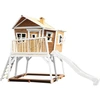 Image de Axi Max Maison Enfant Avec Bac À Sable & Toboggan Blanc | Aire De Jeux Pour L'Extérieur En Marron & Blanc | Maisonnette / Cabane De Jeu En Bois
