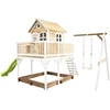 Image de Axi Liam Maison Enfant Avec Bac À Sable, Balançoire & Toboggan Vert Clair | Aire De Jeux Pour L'Extérieur En Marron & Blanc | Maisonnette / Cabane De