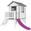 Image de Axi Maison Enfant Beach Lodge Xl Blanc Avec Toboggan Violet | Maison De Jeux En Bois Ffc Pour Les Enfants | Maisonnette / Cabane En Bois