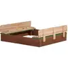 Image de Axi Ella Xl Bac À Sable Enfant - 120 X 120 Cm Bac À Sable Pour Enfants En Bois Avec Couvercle Marron & Vert