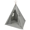 Image de Sunny - Alba Tente Tipi Pour Enfants En Gris Tente De Jeu Avec Tapis Pour L'Intérieur / Chambre 120x120 Cm