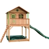 Image de AXI Maison de jeu Andy avec bac à sable & toboggan vert | Maison sur pilotis en bois marron & vert pour enfants | Tour de jeu pour le jardin