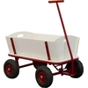 Image de Sunny Billy Chariot De Jardin, Bois - Rouge - 94X61X97Cm/100 Kilos Max | 4 Roues