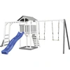 Image de Axi Beach Tower Aire De Jeux Avec Toboggan En Bleu, Cadre D'Escalade, 2 Balançoires & Bac À Sable | Grande Maison Enfant Extérieur En Gris & Blanc |