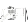 Image de Axi Beach Tower Aire De Jeux Avec Toboggan En Blanc, Cadre D'Escalade, 2 Balançoires & Bac À Sable | Grande Maison Enfant Extérieur En Gris & Blanc |