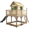 Image de Axi Liam Maison Enfant Avec Bac À Sable & Toboggan Gris | Aire De Jeux Pour L'Extérieur En Marron & Vert | Maisonnette / Cabane De Jeu En Bois