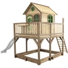 Image de Axi Liam Maison Enfant Avec Bac À Sable & Toboggan Blanc | Aire De Jeux Pour L'Extérieur En Marron & Vert | Maisonnette / Cabane De Jeu En Bois