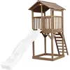 Image de Axi Beach Tower Aire De Jeux Avec Toboggan En Blanc & Bac À Sable | Grande Maison Enfant Extérieur En Marron | Cabane De Jeu En Bois
