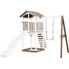 Image de Axi Beach Tower Aire De Jeux Avec Toboggan En Blanc, Balançoire & Bac À Sable | Grande Maison Enfant Extérieur En Marron & Blanc | Cabane De Jeu En