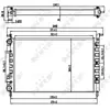 Image de Radiateur refroidissement moteur Ailettes brasées 522 - 360 mm Alu NRF pour e.a. FIAT PALIO