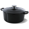 Image de Cocotte BK Bourgogne, cocotte à induction, cocotte en fonte émaillée avec couvercle, passe au four et au lave-vaisselle, noire - 28 cm/6,7 L