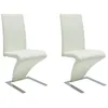 Image de vidaXL Chaise de salle à manger 2 pcs. Blanc Similicuir
