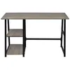 Image de vidaXL Bureau avec 2 étagères gris et chêne