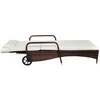 Image de vidaXL Chaise longue avec coussins & roulettes Poly rotin brun