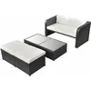 Image de vidaXL Ensemble de canapé de jardin 9 pièces noir poly rotin
