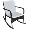 Image de vidaXL Fauteuil à bascule de jardin noir Poly rotin