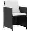 Image de vidaXL Ensemble de jardin 11 pièces avec coussins Poly rotin noir