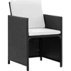 Image de vidaXL Ensemble de jardin 13 pièces avec coussins Poly rotin noir