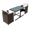 Image de vidaXL Ensemble Bistro 3 pièces avec coussins Poly Rattan Brun