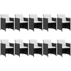 Image de vidaXL Ensemble de jardin 11 pièces avec coussins Poly rotin noir