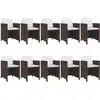 Image de vidaXL Ensemble de jardin 11 pièces avec coussins Poly rotin brun