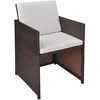 Image de Chaises de jardin 2 pcs. avec coussins Poly Rattan Marron