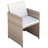 Image de vidaXL Chaises de jardin 2 pcs. avec coussins Poly Rattan Beige