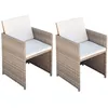 Image de Vidaxl - Chaises De Jardin Lot De 2 Avec Coussins Résine Tressée Beige
