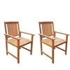 Image de Chaises De Jardin 2 Pcs Bois D'Acacia Massif Marron