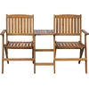 Image de vidaXL Banc de jardin pliable avec table de thé 140 cm en bois massif d'acacia